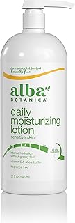 Alba Botanica Daily Moisturizing Lotion, Sensitive Skin, Fragrance Free, 32 Oz (Packaging May Vary)
