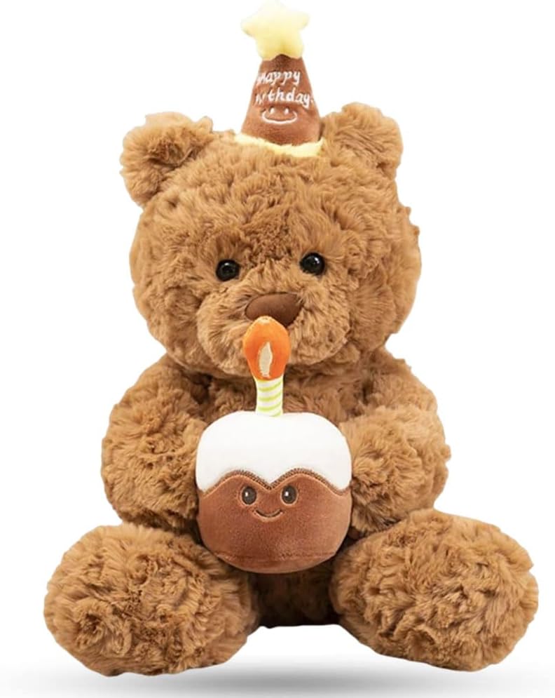 KAOVCXR Gift Teddy Bears for Special Occassions, Teddy Bear Stuffed Animal Plush,Collectable Cute Teddy Plush Toy,Childrens Stuffed Soft Cuddly 30 cm (Birthday Cake)