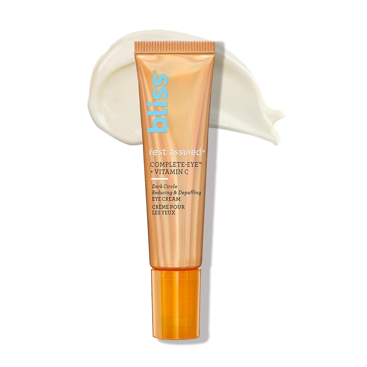Bliss Rest Assured Eye Cream | Brightening and Hydrating Under Eye Treatment | Vitamin C & Niacinamide| Reduces Dark Circles and Puffiness| 0.5 oz
