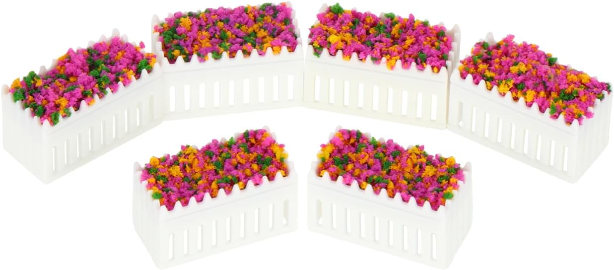 Garneck 6Pcs Miniature Flowers for Dolls House Garden Accessories - Doll House Hanging Basket & Window Box Decor - for Miniature Floral Arrangements in Dollhouses