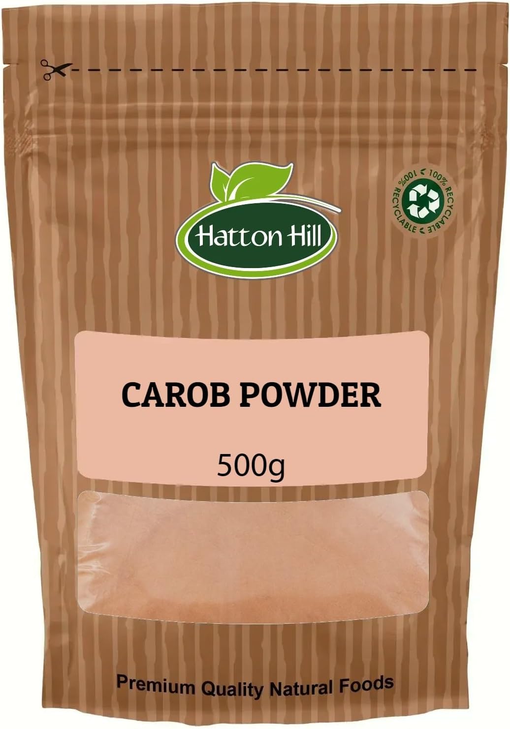 Carob Powder 500g by Hatton Hill | Naturally Sweet & Caffeine-Free Cocoa Alternative