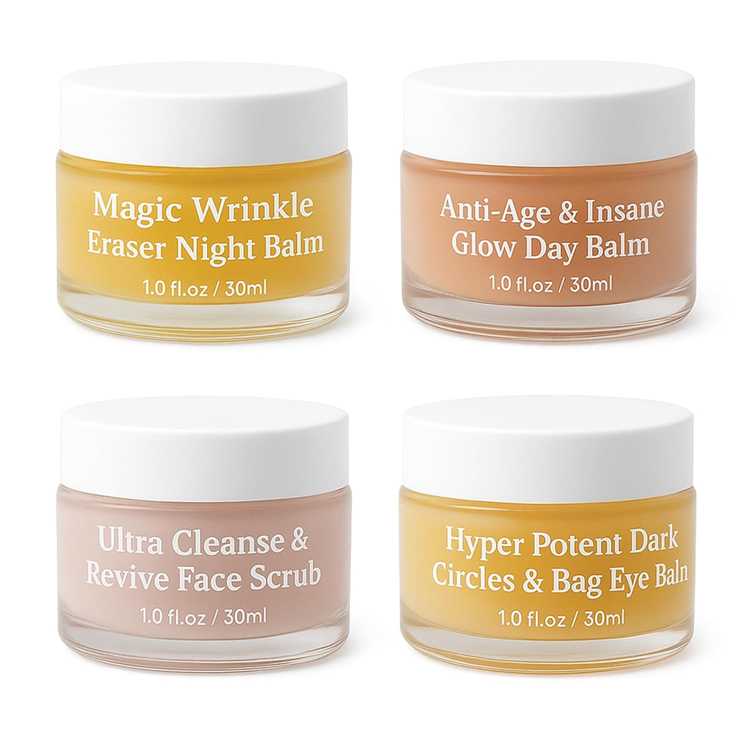 Mature Skin Face Balm, 4-In-1set, with Pomegranate, Arctic Rosehip & Mountain Arnica & Squalane, Anti-Wrinkle and Moisturizing, Natural Skin Care, for Mature Women’S Skin, 30ml