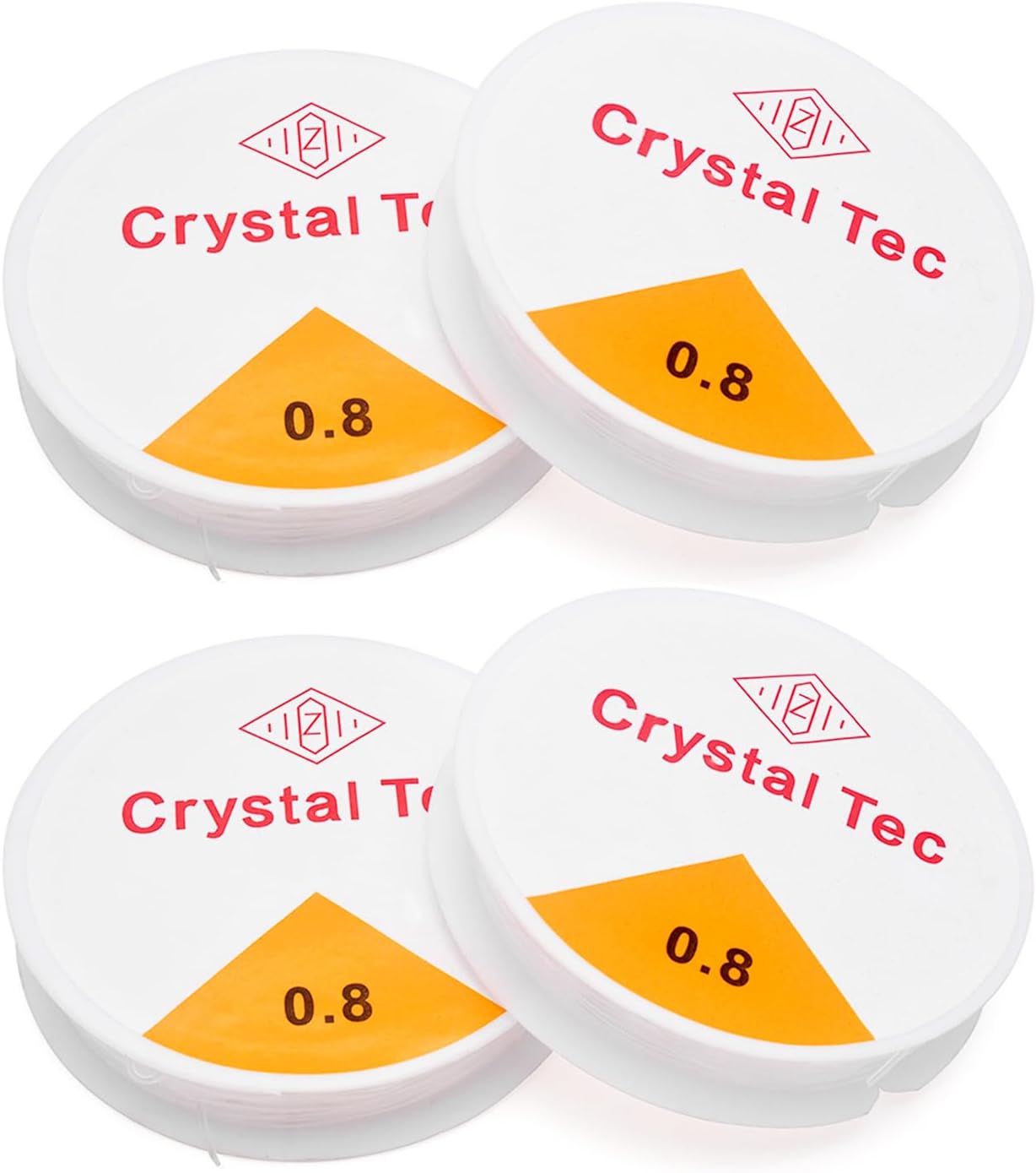 SULIVES 4 Clear Elastic Thread - 0.8mm Strong & Stretchy Cord for Jewelry Making and Crafts - Clear Stretchy String, Spool for Bracelets, Necklaces and Beading