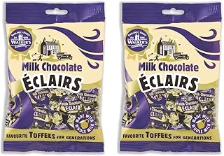 Walkers' Nonsuch Milk Chocolate Eclairs | Toffee with Whole Milk & Butter | Imported from the UK | British Classic Sweet Candy | Milky Flavored Dessert for Christmas & Parties | 5.29 Oz (Pack of 2)
