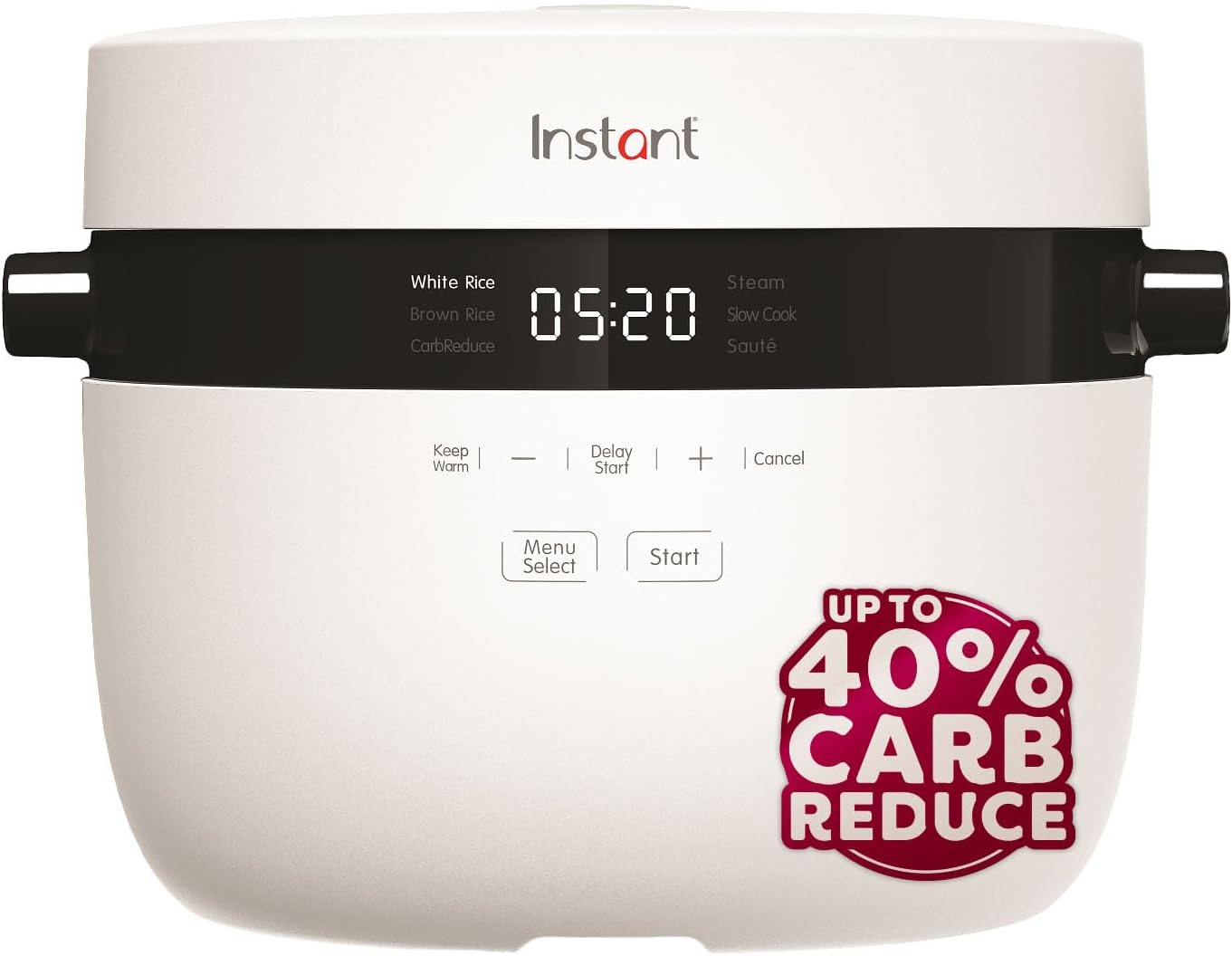 Instant Pots Rice Cooker & Steamer, 2.8L (12 Cup) - With Dishwasher-Safe Non-Stick Cooking Pot, Stainless-steel Steamer Basket, Measuring Cup, Rice Spoon - With Slow Cooker & Sauté Pan Functions