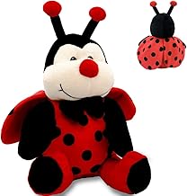 Garden Buzz Cuties Ladybug Stuffed Animal Plush Ladybird Beetle Soft Insect Cuddly Lady Bug Toy with Red Wings and Black Bow, Bee Friend,Great Present for Toddlers & Kids