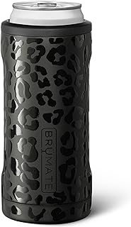 BrüMate Hopsulator Slim Double-walled Stainless Steel Insulated Can for 12 Oz Slim Cans (Onyx Leopard)