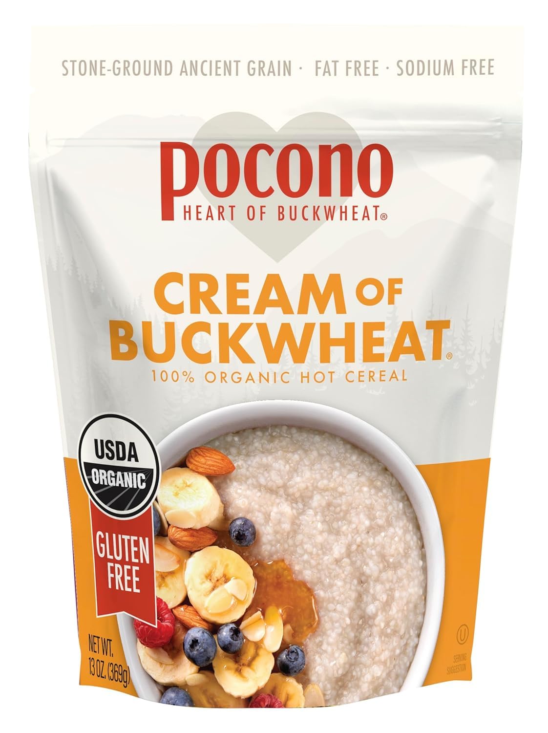 Pocono Cereal Cream Buckwheat Organic Gluten Free, 13 oz (Pack of 1) Packaging may vary