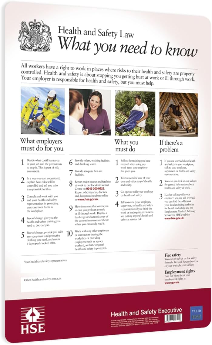 HSE A2 Health & Safety Law Poster