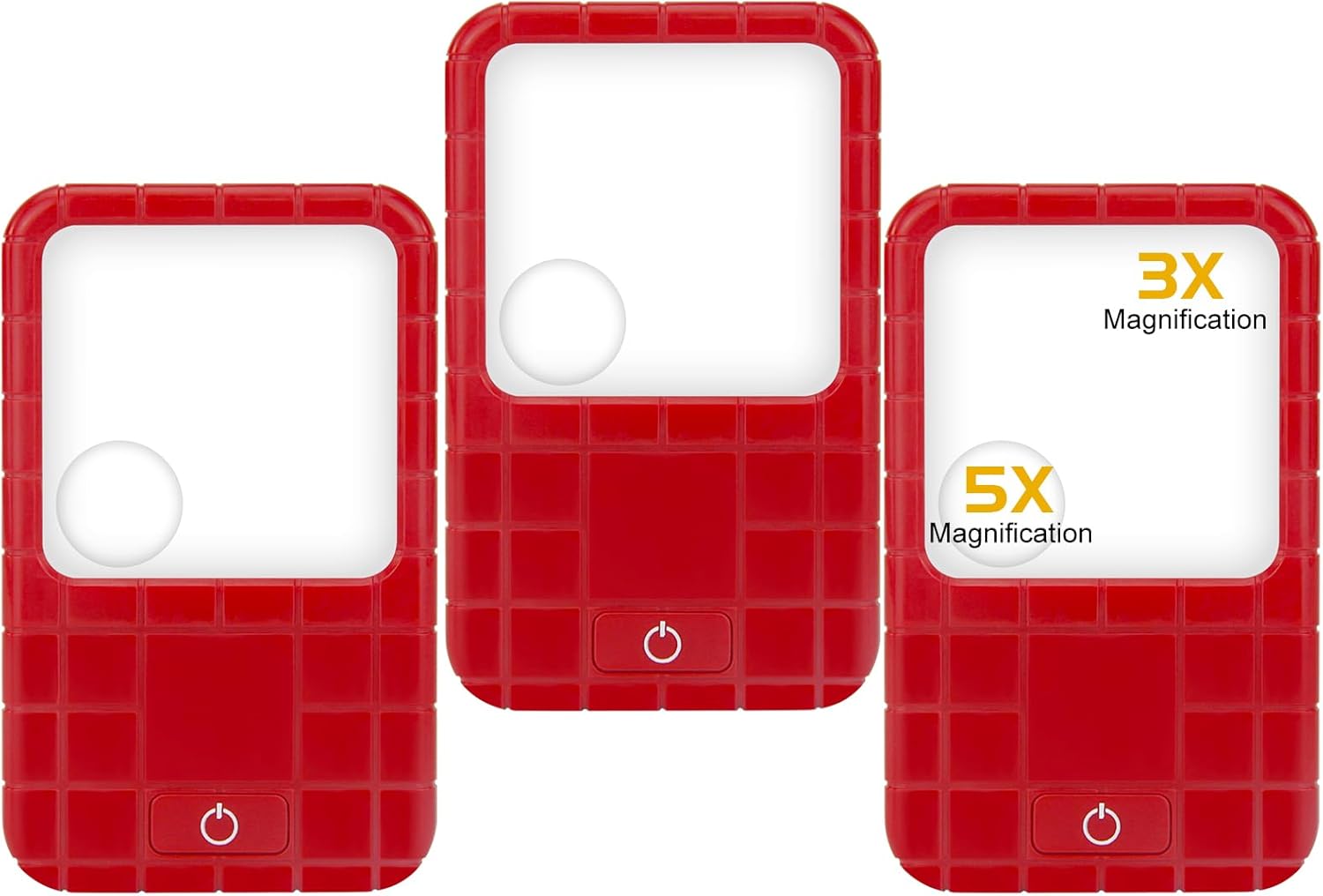 Magnifying Glass with Light, 3X 5X Pocket Lighted Magnifying Glasses, Battery Operated Portable LED Magnifier for Reading,Good for The Elderly (3pk)