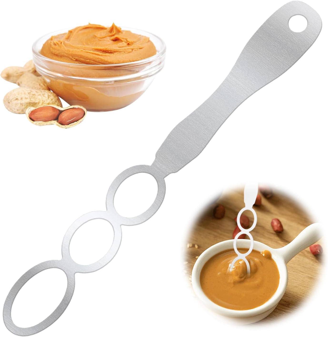 Stainless Steel Peanut Butter Mixer, Versatile Peanut Butter Stirrer Tools, Machine Washable Convenient Stirrer Tools Supplies, Suitable for Egg Liquid, Yogurt, Sauce