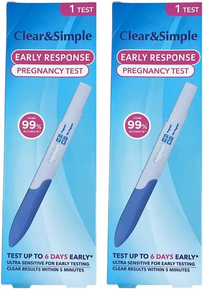 Clear and Simple Early Response Midstream Pregnancy Test - Twin Pack - Bundled by Smart Cutie