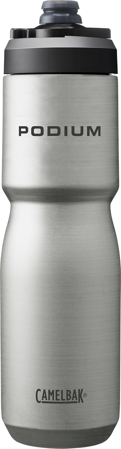 CamelBak Podium Steel Insulated Stainless Steel Bike Water Bottle – for Cycling, Fitness & Sports- Fits Most Bike Cages, 22oz - Stainless