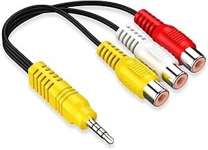 3.5MM to 3 RCA Cable ，Video AV Component Adapter Cable Replacement for TCL TV, 3 RCA to AV Input Adapter - 23CM/9in