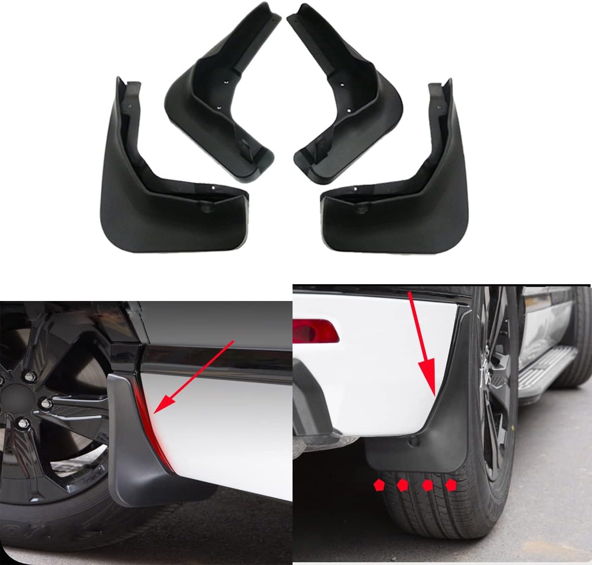 4Pcs Car Mud Flaps Splash Guard Fender Mudguard Mudflaps Mud Guards for VW Tiguan 2017 2018 2019 2020 2021 2022 2023