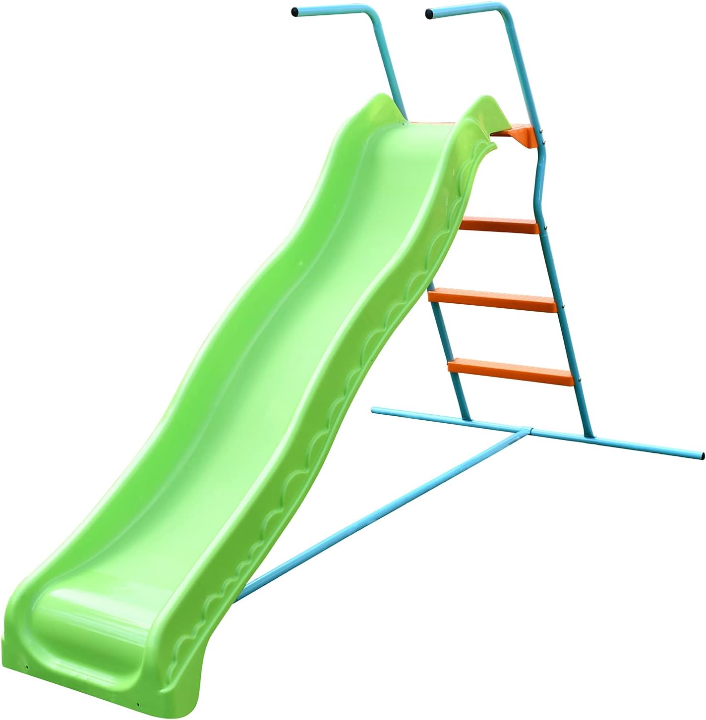 Children’s Large Freestanding Extra Long 6ft (1.85 mtr) Wavy Garden Slide with Strong Safety Handles and Wide Steps, Outdoor slides for kids