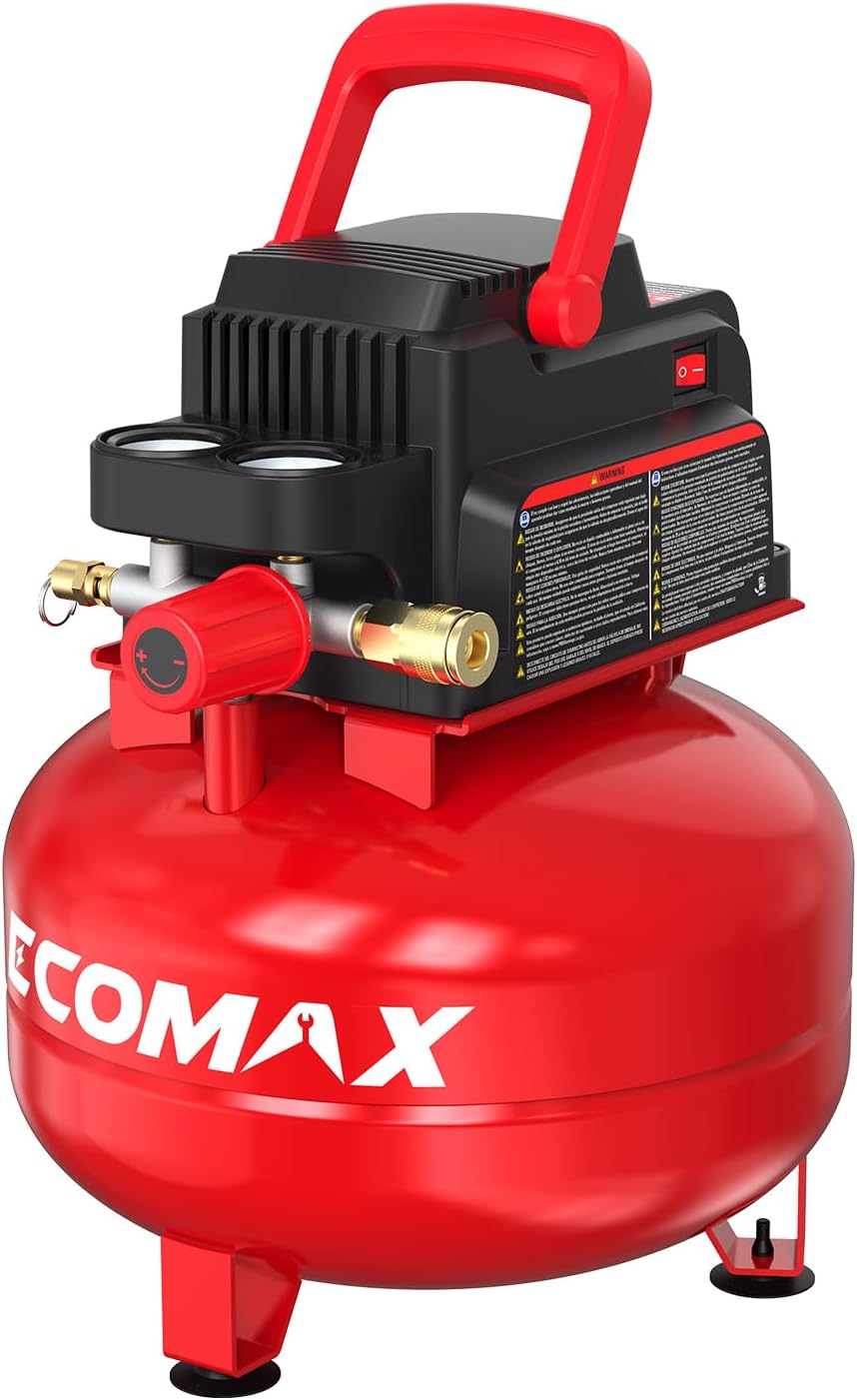 Air Compressor 3 Gallon 1/3 HP Pancake Max 110 PSI Portable Oil-Free Tank