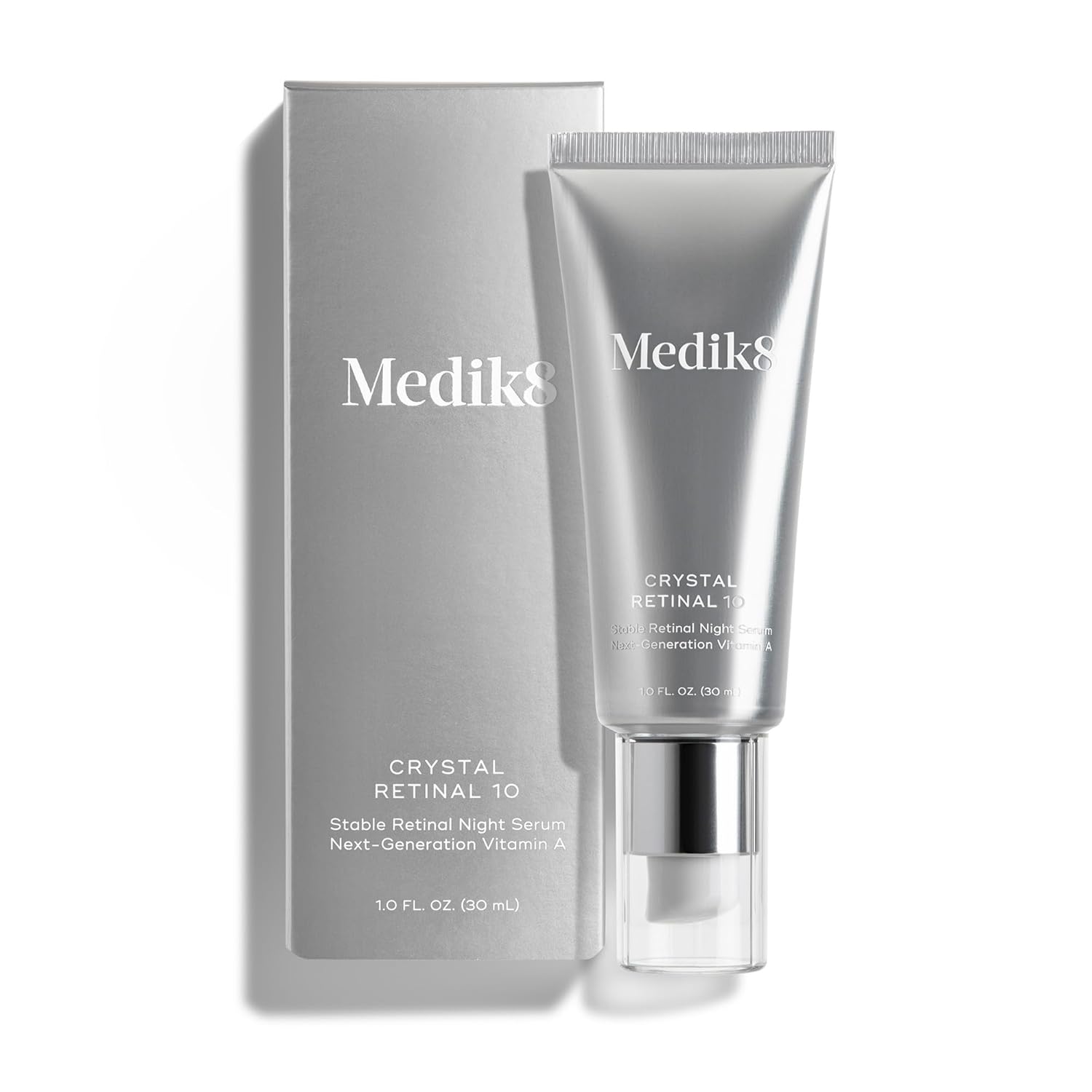 Medik8 Crystal Retinal 10 - Brightening, Firming, Advanced Skin Retinaldehyde Serum - Smooths Wrinkles - Hyaluronic Acid, Glycerin, Vitamin E - 1 oz