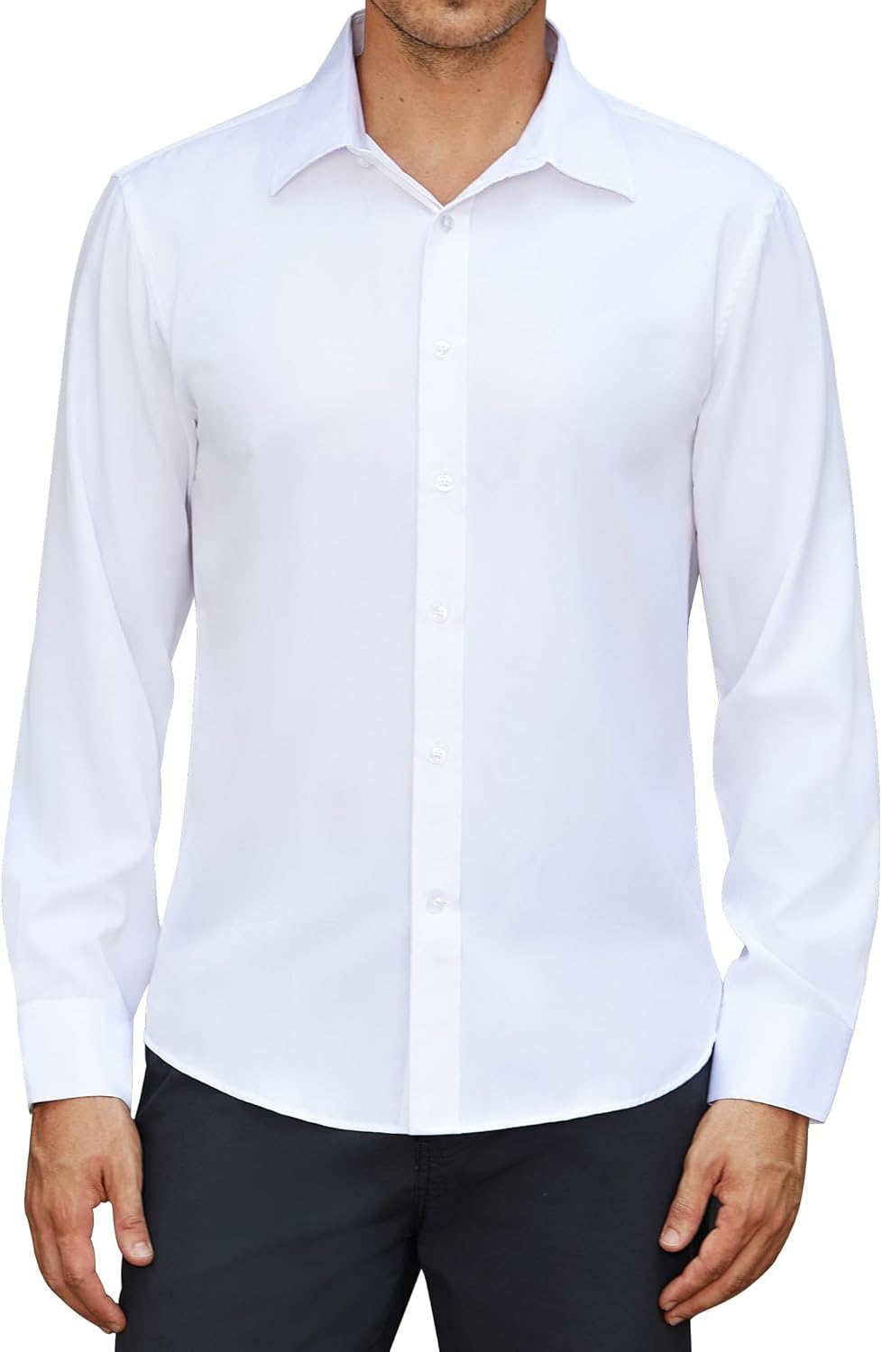 siliteelon Men's Shirt Wrinkle Free Dress Shirt for Men Regular Fit Business Formal Shirt Cotton Men's Long Sleeve Work Office Wedding