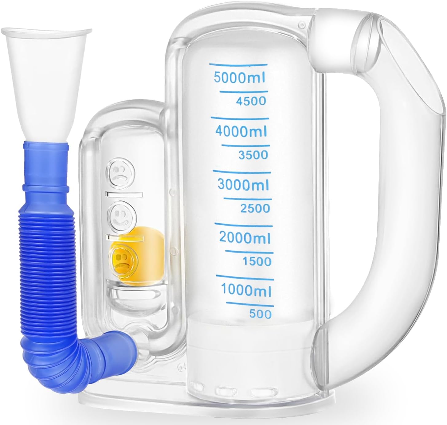 Youmang 5000ml Incentive Spirometer Lung Exerciser - Deep Breathing Trainer with Flow Rate Indicator, Detachable Design for Easy Cleaning, Post-Surgery Recovery & Respiratory Health
