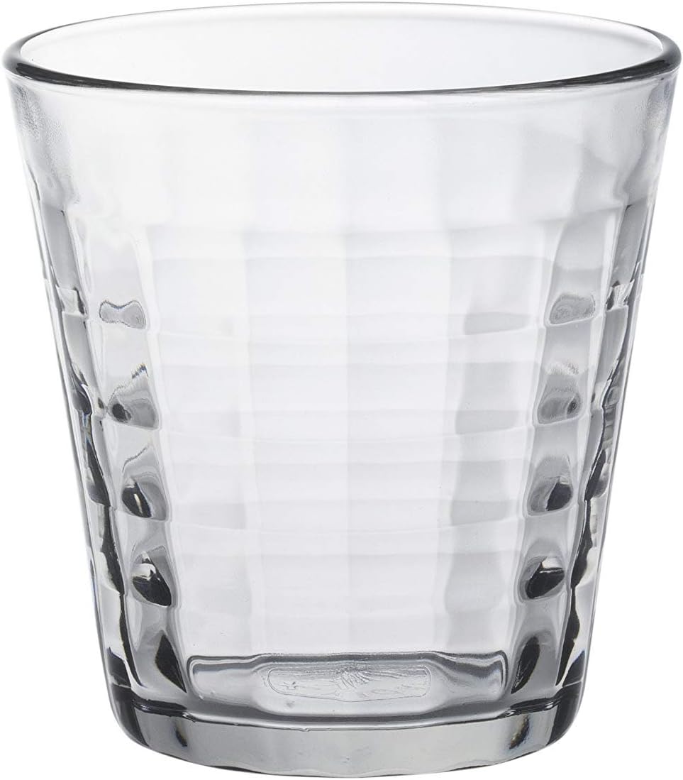 Duralex 1032AB06/6 Made in France Prisme Glass Tumbler Drinking Glasses, 7.75 ounce - Set of 6, Clear
