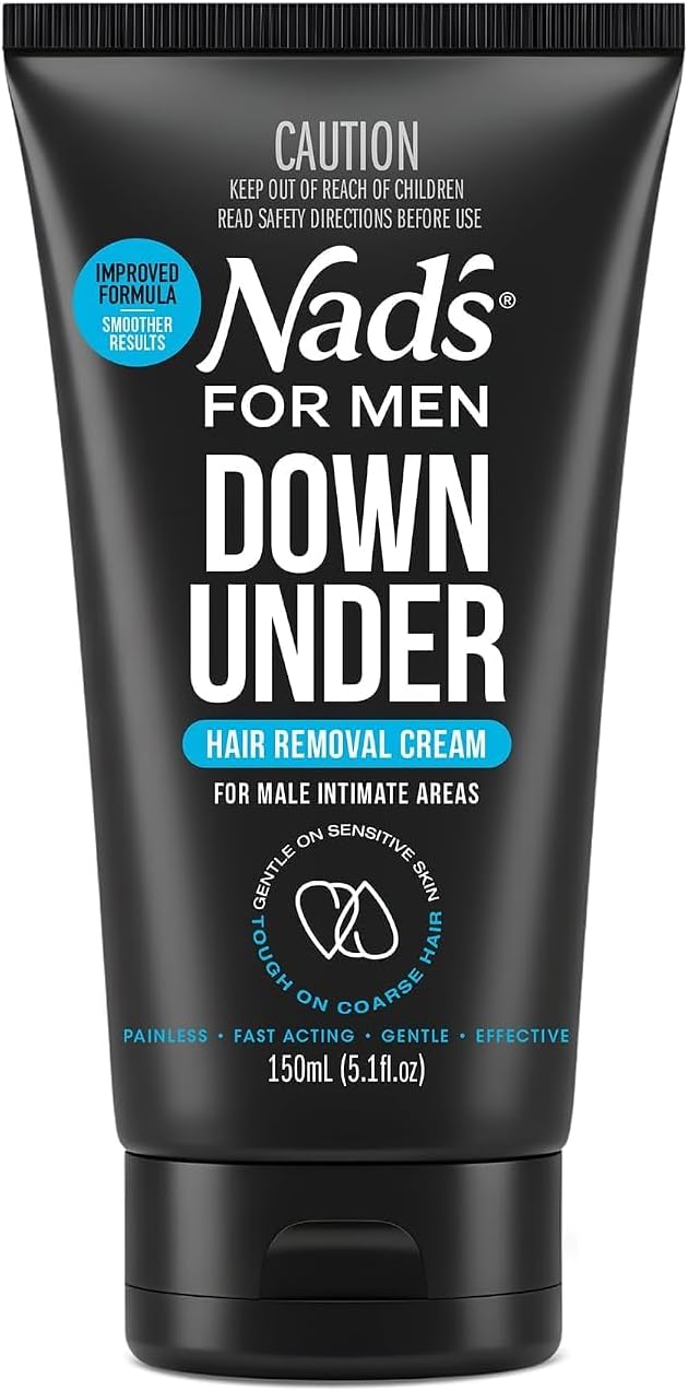 Nad's For Men Down Under Intimate Hair Removal Cream, Painless, 150 ml