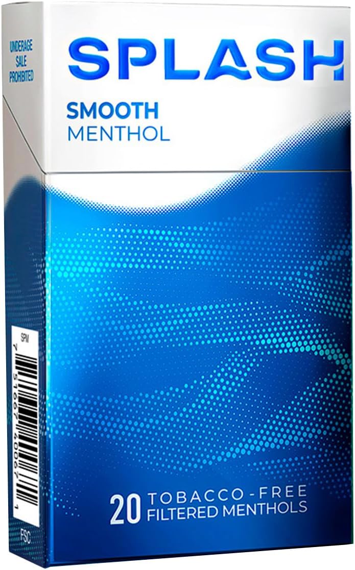 Splash by Djarum Herbal Cigarettes - Smooth Menthol - Tobacco & Nicotine Free (20 Total)