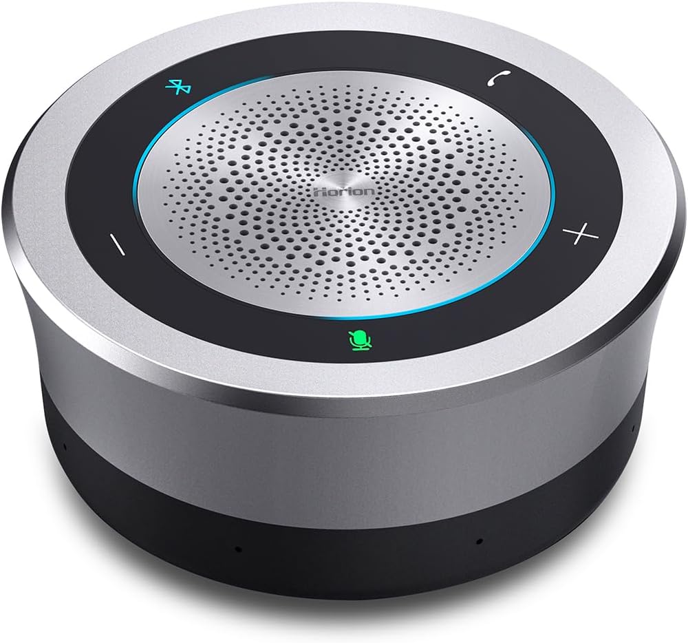 Horion HM-5U Conference Speaker and Microphone with AI, Bluetooth Speakermic for Conference Calls, 8 Mics, 32kHz, 26ft Voice Pickup, 8 Speakerphones Daisy-Chained, Works with Zoom/Microsoft/Teams