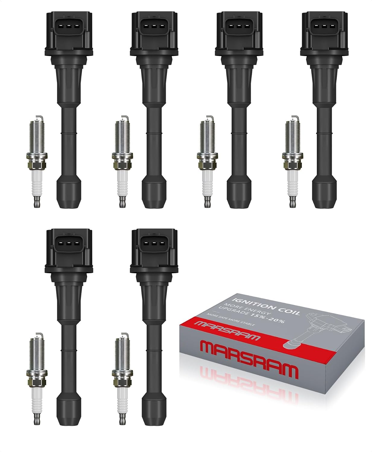 Marsram Ignition Coil Pack UF550 Spark Plug for Nissan 2009-2014 Maxima 3.5