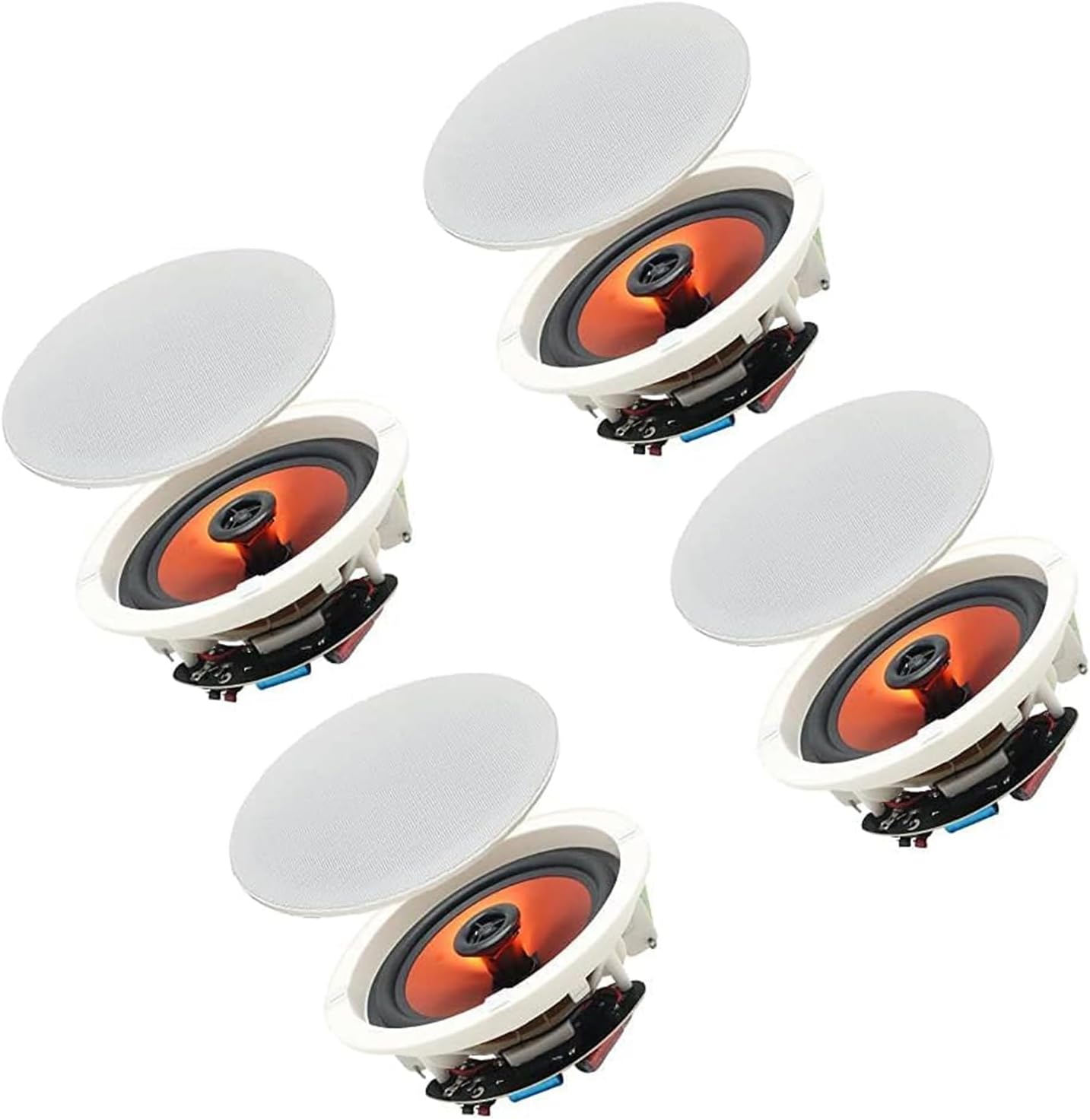 Herdio 6.5" 600 Watts Bluetooth Ceiling Speakers Wireless Home Recessed Speaker System Suitable for Indoor,Kitchen,Home Theater,Bedroom,Office,Covered Patio(4 Speakers)