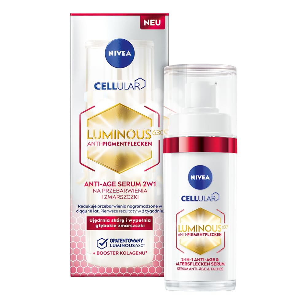 NIVEA Luminous630 2-in-1 Anti-Age & Dark-Spot Serum (30ml), Facial Serum Reduces 10 Years of Accumulated Age Spots