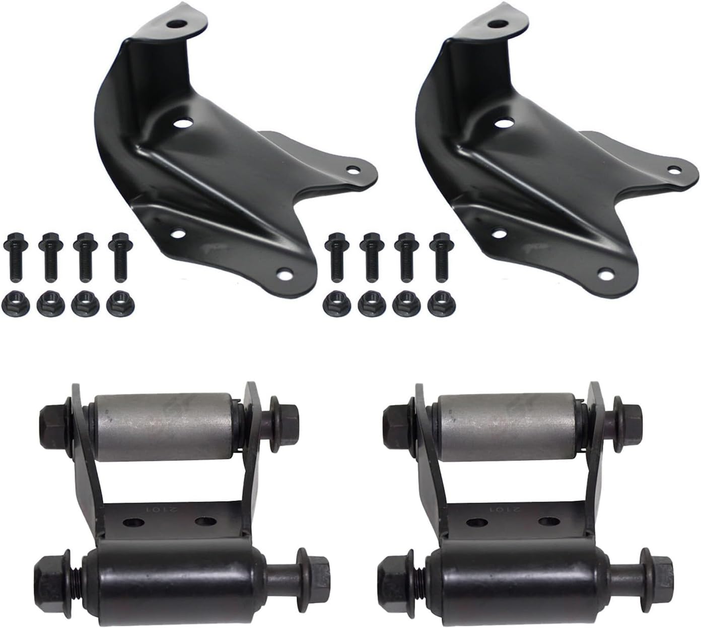 Rearward Leaf Spring Shackle Bracket LH & RH for 1986-1996 Ford F150 for 1992-2007 E150 Econoline, Replacement for 722-001 722-003