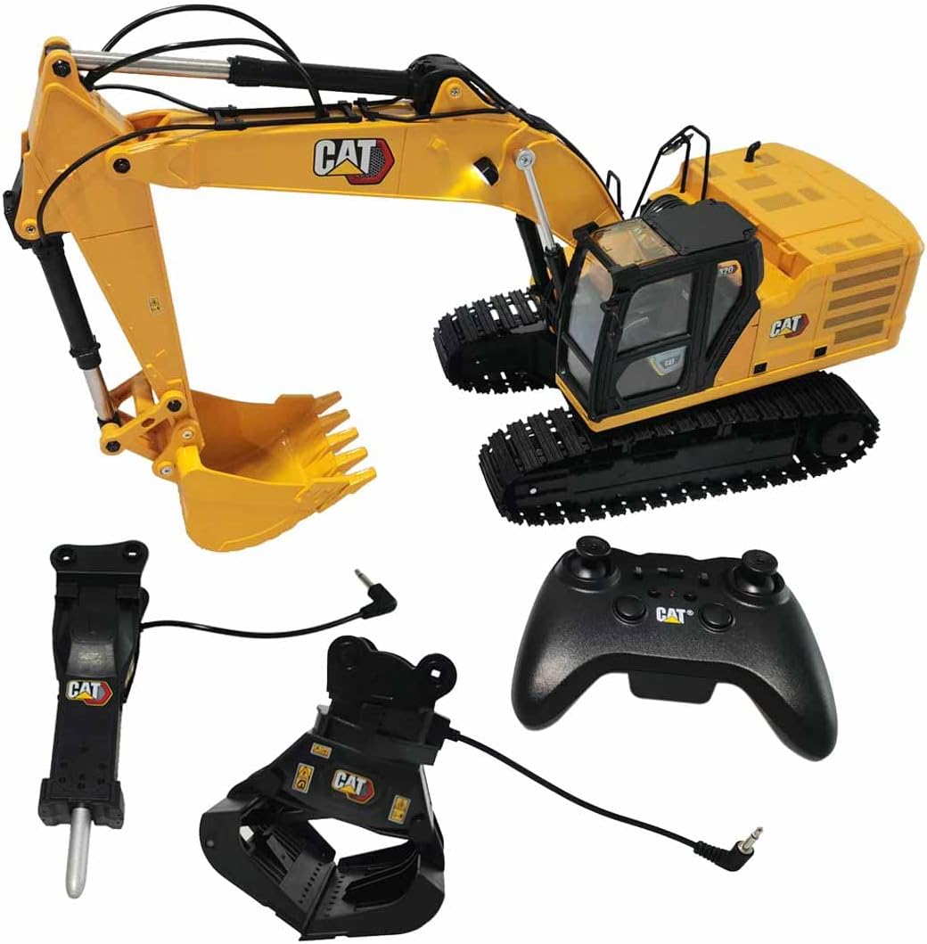 Diecast Masters 1/16 Radio Control Caterpillar 320 Excavator with Bucket, Grapple and Hammer 28005