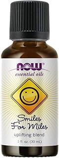 NOW Essential Oils, Smiles for Miles Aromatherapy Blend, Refreshing Aromatherapy Scent, Blend of Pure Essential Oils, Vegan, Child Resistant Cap, 1-Ounce
