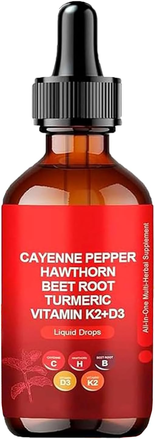 Cayenne Pepper Drops,Cayenne Pepper Extract, 60ml Natural Cayennes Peppers Liquid Drops(1 Bottles)