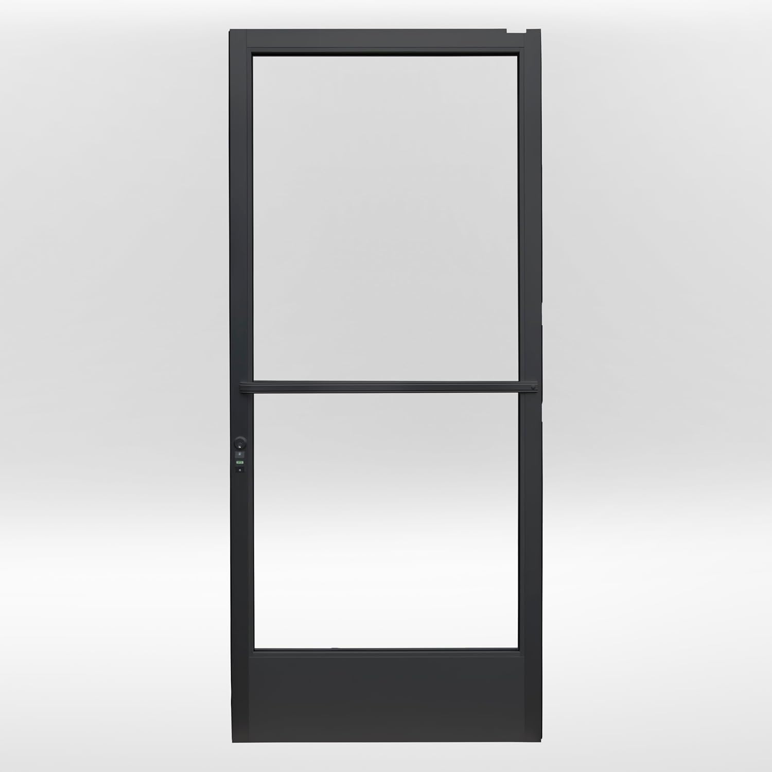 Commercial Graded Store Front Aluminum Door - Glass - Emergency Exit - Pull/Push - Heavy Duty (Inswing Right, Black)