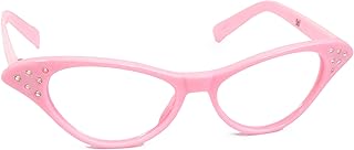 Hip Hop 50's Shop 1950s Cat-Eye Glasses for Kids, Plastic Costume Glasses with Rhinestones
