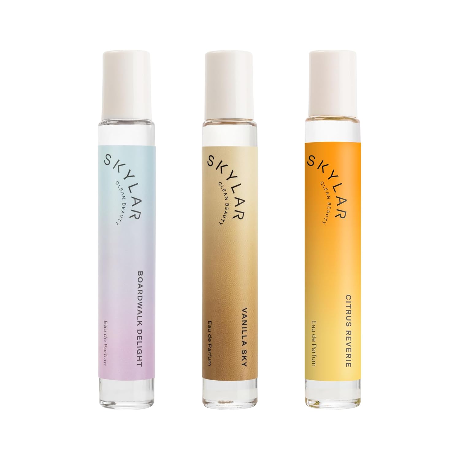 Skylar Cozy Escape Trio Eau de Parfum -Hypoallergenic & Clean Perfume for Women & Men, Vegan & Safe for Sensitive Skin-Boardwalk Delight, Vanilla Sky, Citrus Reverie-3x10mL /0.33 Fl oz