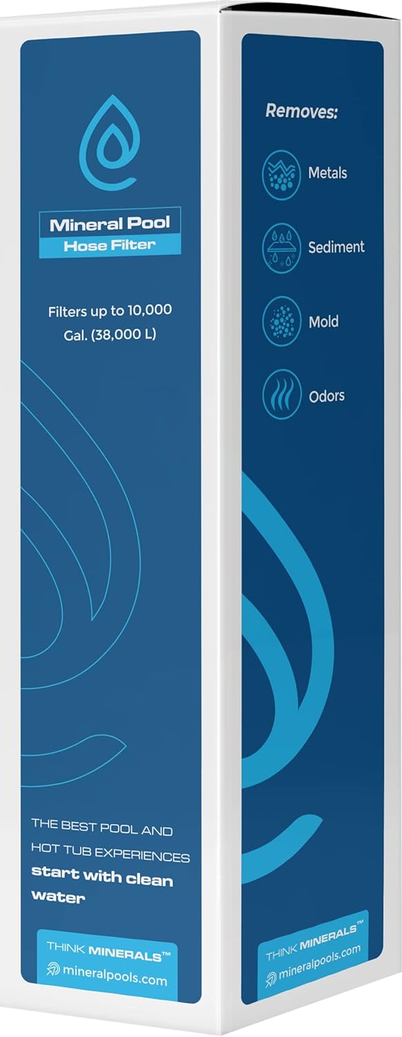 Hose Filter for Pools and Hot Tubs - Reduces Chlorine, Odors, Metals, and Sediment from Source Water - Good for 8,000 gallons
