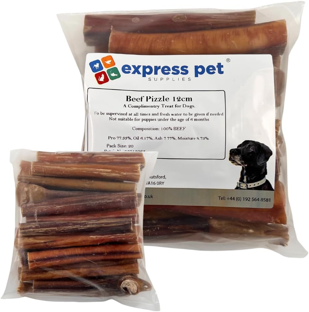 Express Pet Supplies 20 x (Thick) Bulls PIZZLES Pizzle Bully Sticks Dog Treat Chew