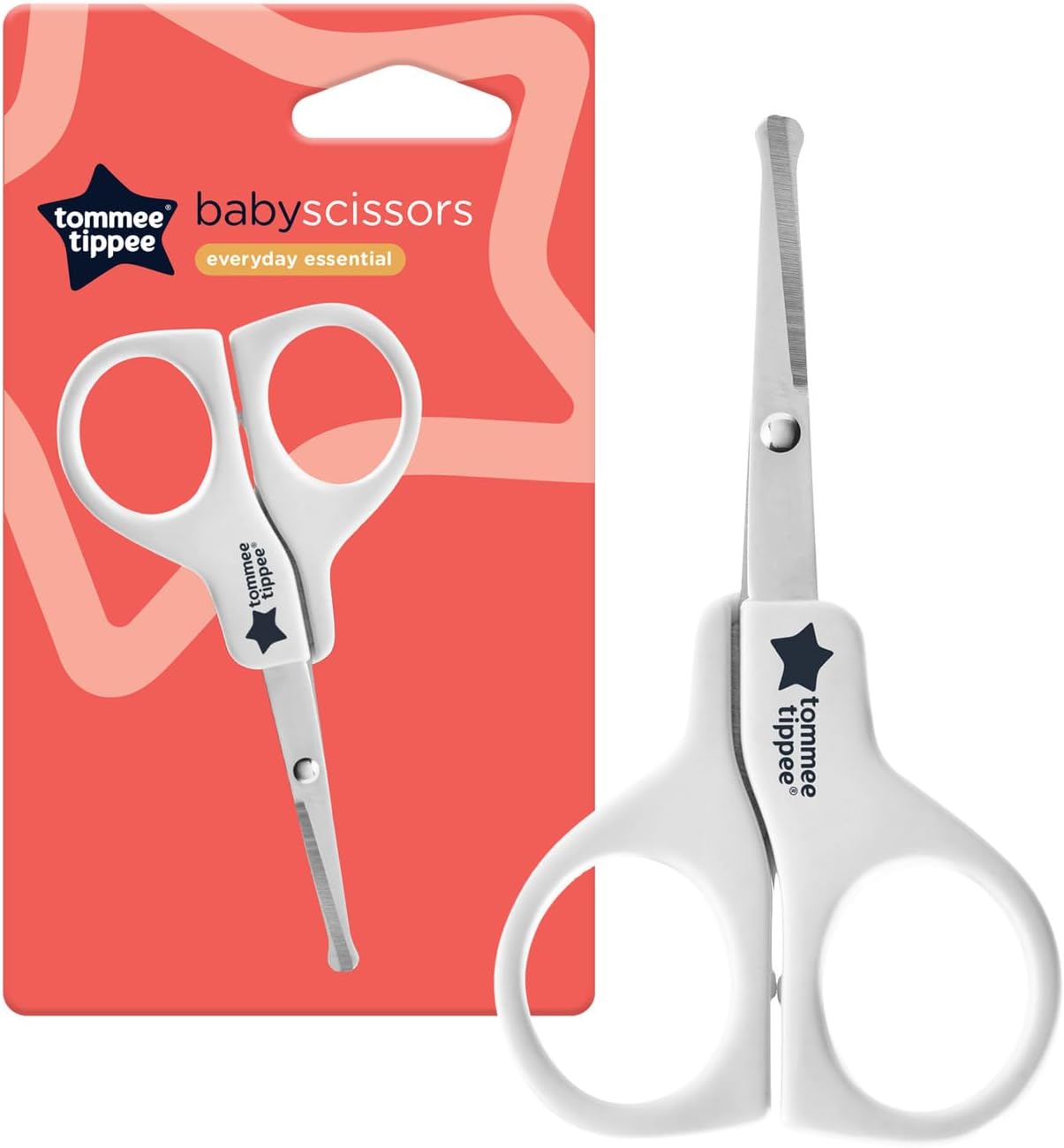 Tommee Tippee Everyday Essential Baby Nail Scissors, Suitable for 0m+, with Comfortable Easy-Hold Handles and Rounded Ends for Safe Nail Trimming