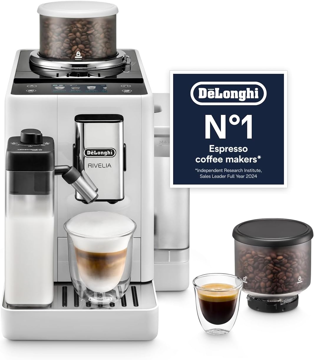De'Longhi Rivelia - Automatic Coffee Machine 16 One-Touch Drinks White
