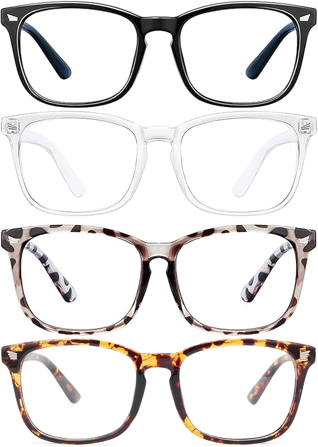 Syylqyr 4 Pcs Blue Light Glasses Men, Blue Light Glasses Womens Prevent Headache and Eye Fatigue, Anti Glare Glasses Computer Glasses for Gaming TV Reading Outdoor