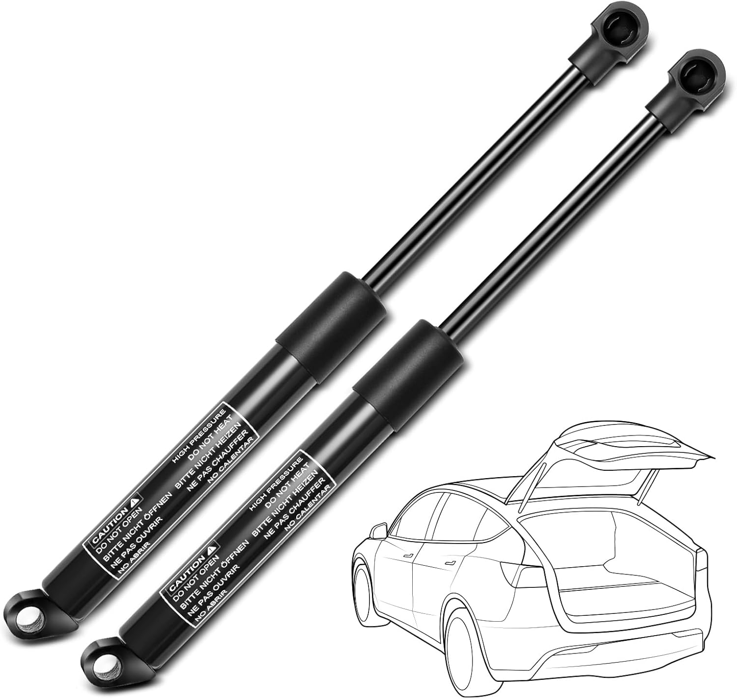Set of 2 Rear Trunk Lid Lift Support Replacement for Mercedes Benz W220 S350 S430 S500 S600 S65 AMG Sedan 2000-2006 Liftgate Shock Struts