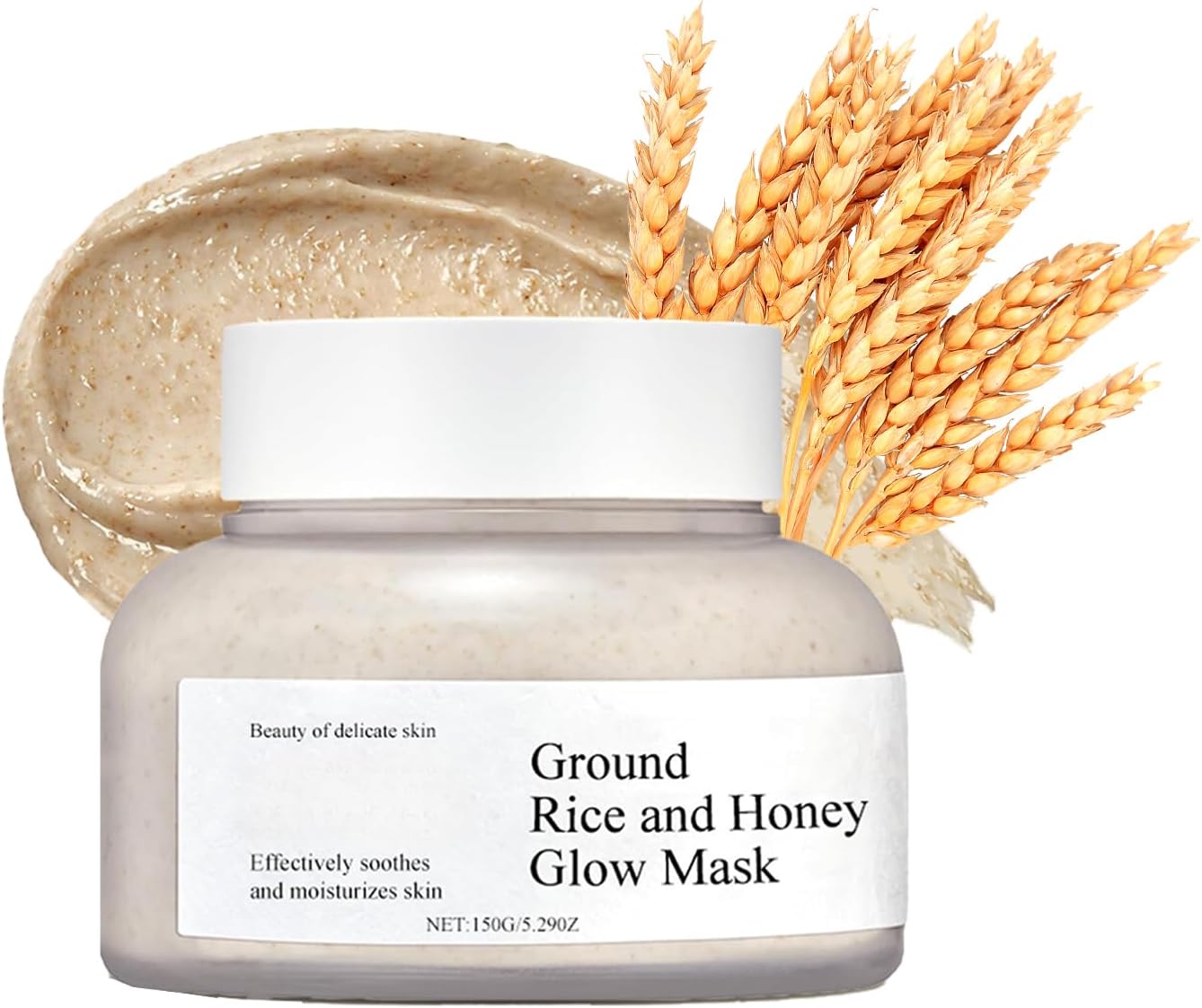 Ground Rice And Honey Clay Mask - Moisturizing Face Masks Skincare - Facial Mask with Rice Extract and Honey - Glass Skin Mask For Deep Cleansing, Reducing Pores & Acne - Face Masks Beauty For Women