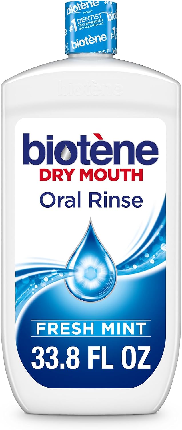 Biotene Oral Rinse Mouthwash for Dry Mouth, Breath Freshener and Dry Mouth Treatment, Fresh Mint - 33.8 fl oz