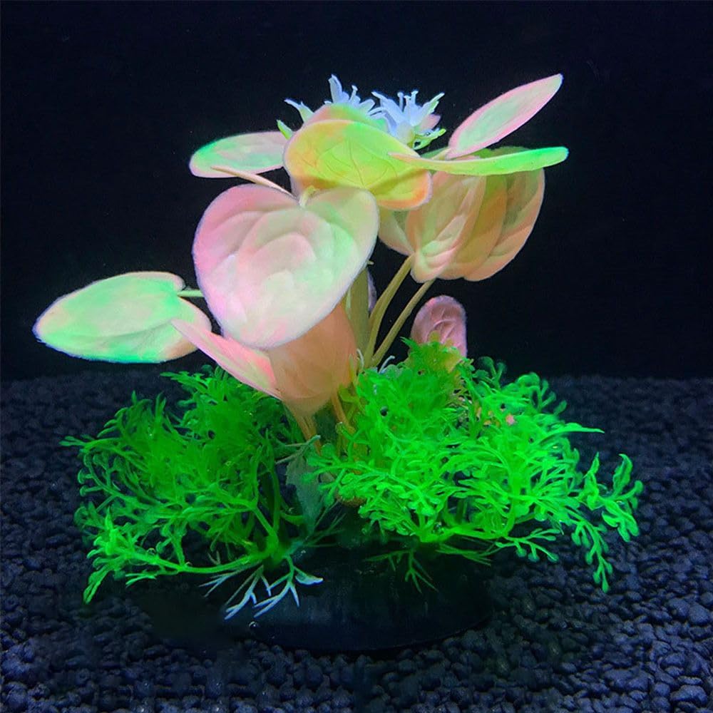 Eficentline Fish Tank Decoration, Soft Silica Gel Moves Naturally with Water Flow, Aquarium Decoration Artificial Water Plants