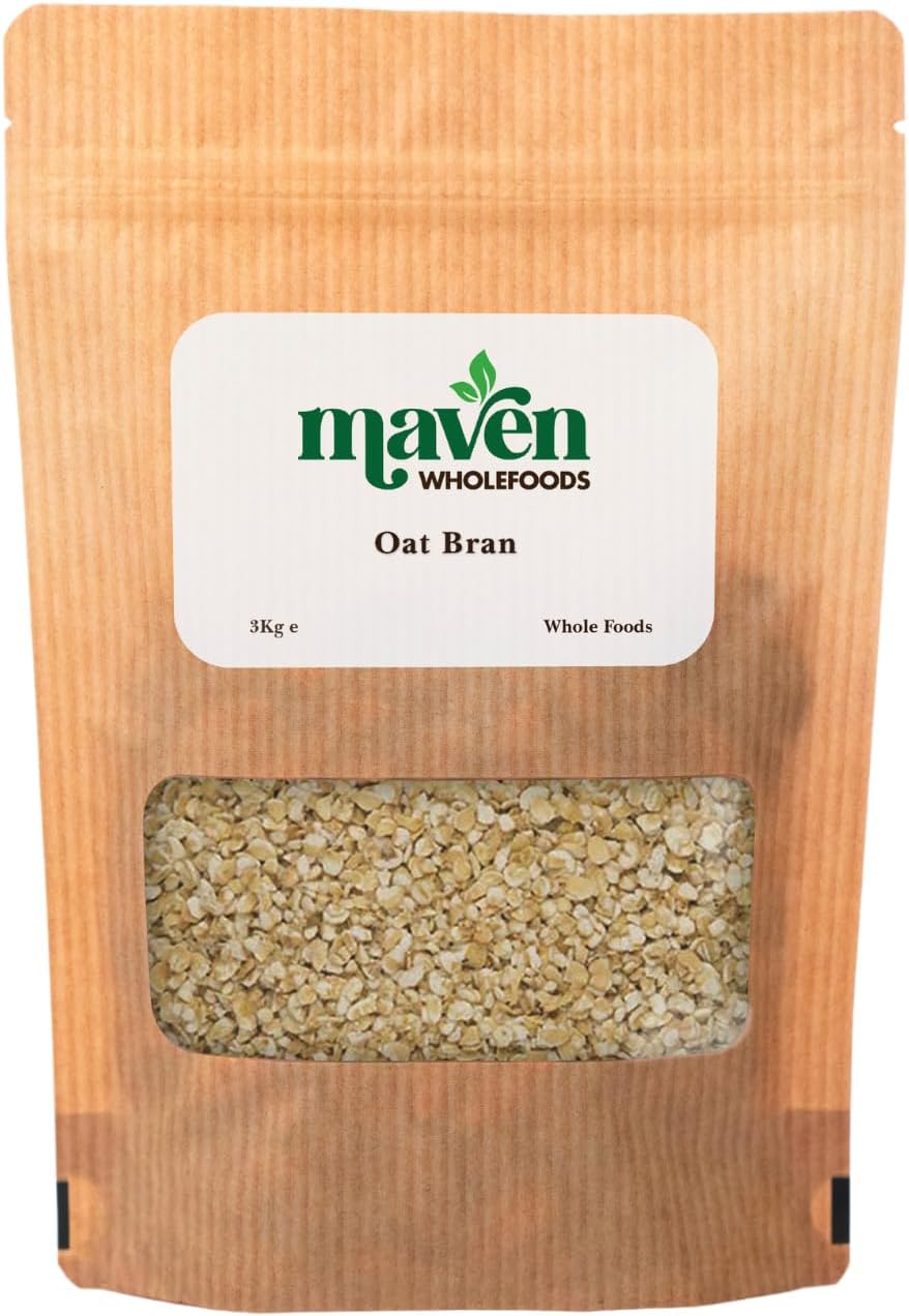 Maven Wholefoods Oat Bran 3kg | GMO Free | Vegan | Natural | Source of Protien | High Fibre | No Additives | Suitable for Vegetarian | Easy to Cook | Packed Fresh in Resealable Bags (3kg)