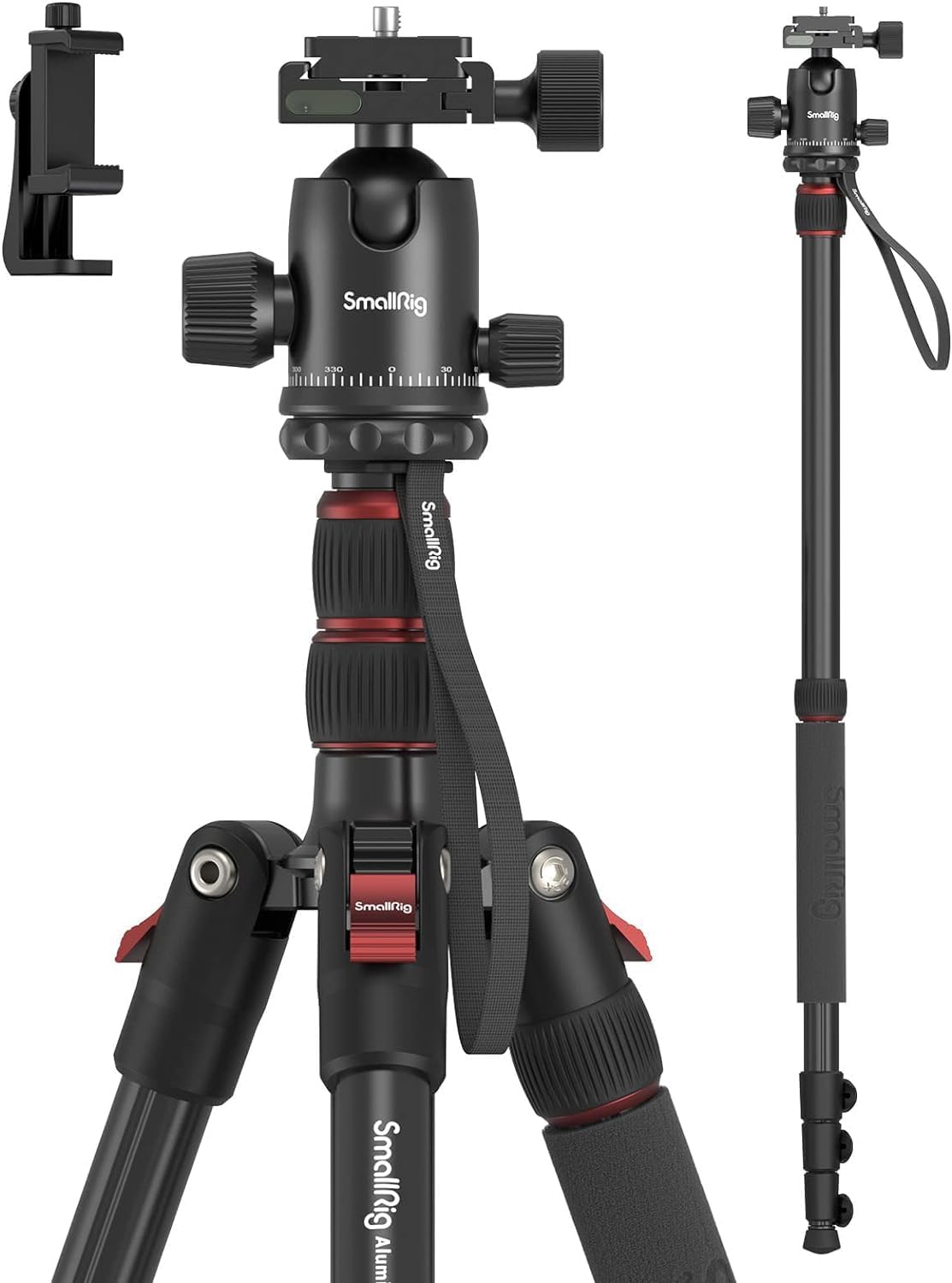 SmallRig 78.7"/ 200cm Aluminum Camera Ball Head Tripod & Monopod CT-20