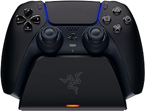 Razer Quick Charging Stand for PlayStation 5: - Curved Cradle Design - Matches PS5 DualSense Wireless Controller - One-Handed Navigation - USB Powered - Black (Controller Sold Separately)